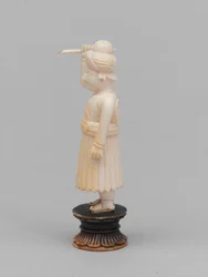 Czarny pion, figura szachowa, Indie, około 1820