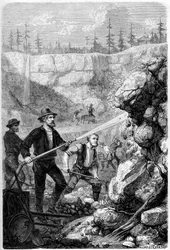 Górnictwo hydrauliczne, Kalifornia, 1859.