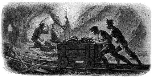 Górnictwo kwarcu, Kalifornia, 1859.