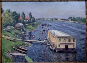 Garaż dla łodzi w Argenteuil. Obraz Gustave Caillebotte (1848-1894)