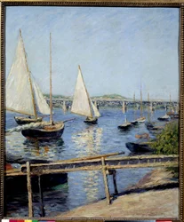 Żaglówki w Argenteuil Malarstwo Gustave Caillebotte (1848-1894) 1888 Ndz. 0,65x0,55 m Paryż, musee d