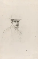 Autoportret z kapeluszem, ok. 1879 (grafit na papierze strukturalnym)