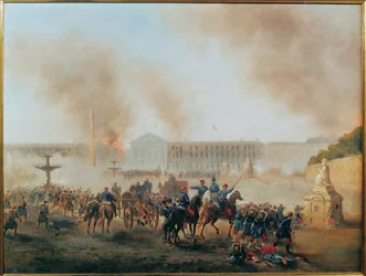 Komuna: Bitwa na Place de la Concorde ... (obraz na płótnie)