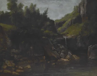 Kaskada w skalistym krajobrazie, ok. 1872-4 (olej na płótnie)