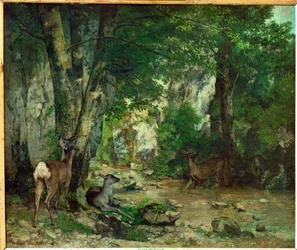 Rezerwat jeleni w Plaisir Fontaine (obraz na płótnie)