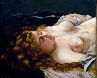 "Śpiąca młoda rudowłosa" Obraz Gustave