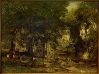 Dostawa jeleni w strumieniu Plaisir-Fontaine