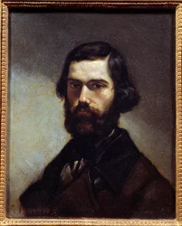 Portret Julesa Vallesa (1832-1885) pisarza, dziennikarza i polityka. Obraz Gustave