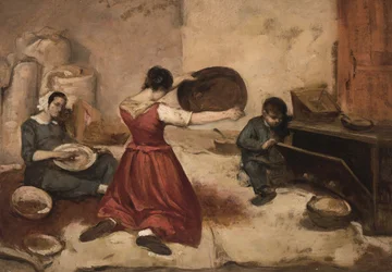 Studium przesiewacza pszenicy (Les Cribleuses de Blé), ok. 1855 (olej na płótnie)