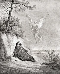 Eliasz karmiony przez Anioła. Na podstawie pracy z Biblii Gustave’a Dore’a. Z życia i wspomnień Gustave’a Dore’a, opublikowanego w 1885 r.
