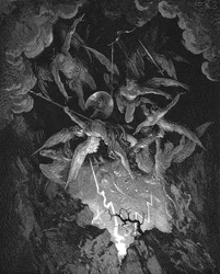 Ilustracja z Raju utraconego Johna Miltona, 1866