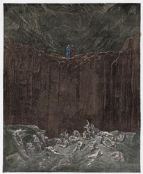 Piekło, pieśń 29: Fałszerze dręczeni w dolinie, ilustracja do „Boskiej komedii” Dantego Alighieri, 1885