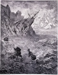 Przekraczam morza... płyta X – ilustracja Gustave Dore (1832-1883), do wędrówki La legende du Jeif autorstwa Pierre