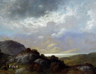 Krajobraz Szkocji Malarstwo Gustave Dore (1832-1883) XIX-wieczne Caen, Muzeum Sztuk Pięknych