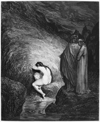 Myrrha, ilustracja z „Boskiej komedii” (Piekło) Dantego Alighieri (1265-1321), Paryż, opublikowano 1885