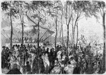 Paryż - Bois de Boulogne - Pre Catelan - Rysunek Gustave Dore