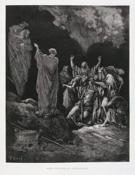 Saul i czarownica z Endor, ilustracja z Biblii Dore