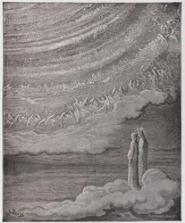 Boska komedia, Raj, Pieśń 28: Lśniący zastęp niebios - Dante Alighieri (1265-1321) - Ilustracja Gustave