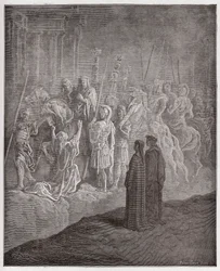 Boska komedia, Czyściec, pieśń 10: Marmurowe rzeźby przedstawiające pychę - Dante Alighieri (1265-1321) - Ilustracja Gustave