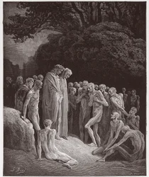 Boska komedia, Czyściec, Pieśń 23: Dusze żarłoków - Dante Alighieri (1265-1321) - Ilustracja Gustave