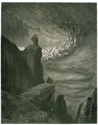 Piekło Dantego Alighieri, Boska komedia, ilustrowane przez Gustave