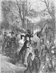„Ogrody zoologiczne – spacer papug”, 1872.