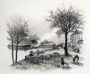Widok Ivry sur Seine (Ivry-sur-Seine) Rysunek Gustave