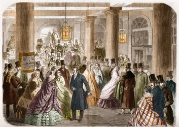 Teatr włoski (Salle Ventadour) został wydany w Paryżu w 1858 roku. Rysunek Gustave Janet, rycina Jahyer.