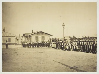 Żołnierze lekkiej piechoty, Camp de Châlons, 1857.
