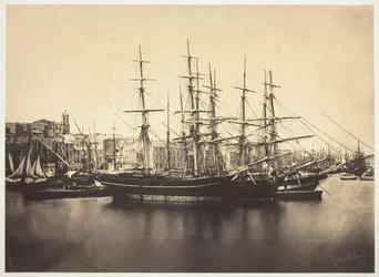 Statki w porcie w Sète, 1857.