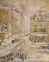 Clignancourt Street pod śniegiem, 1924