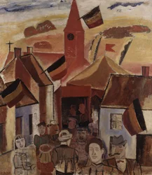 Wiejski jarmark, ok. 1930 (olej na płótnie)