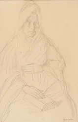 Studium dla Mere Poussepina siedzącego przy stole, ok. 1915