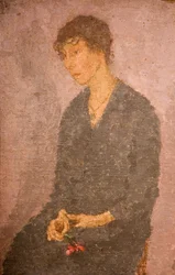 Kobieta trzymająca kwiat, 1908-1922.