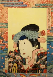 Aktor kabuki Onoe Kikugorô III jako Shizuka Gozen, 1830.