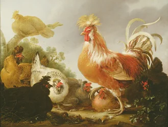 Kogut i kury w krajobrazie, 1649