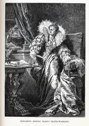 Elżbieta podpisująca wyrok śmierci na Mary, 1882 r
