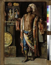 Handlarz antykami. Obraz Gyula Tornai (1861-1928). podkładowe stylizacje Porovence, Marsylia