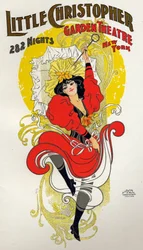 Zabawa. Taniec. Tancerka z Kankanu. Plakat autorstwa H.A. Thomas na spektakl w Little Christopher Theatre, Nowy Jork, USA, c.1895 (plakat)