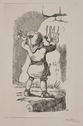 Goblin rzeźbi rok 1846 w skale