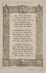 Oprawa z głową anioła, krzyżem i czaszką