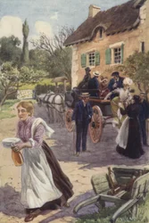 Pani wyciągnęła rękę do dwóch pań…