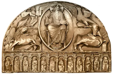Zewnętrzna dekoracja katedry Le Mans, Le Mans, Francja, XV wiek 1849.