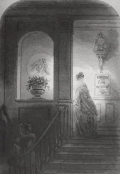 Cień, ilustracja z „Bleak House” Charlesa Dickensa (1812-70), opublikowana w 1853
