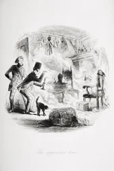 Wyznaczony czas, ilustracja z „Ponurego domu” Charlesa Dickensa (1812-70) opublikowana w 1853 r. (lito)