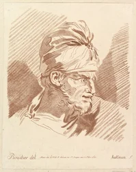 Głowa mężczyzny w turbanie, połowa do końca XVIII wieku.