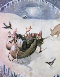 Scena świąteczna (akwarela na papierze)