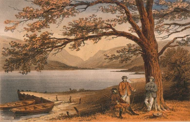 Jezioro przyjemnego odosobnienia. Llyn Mwyngil, z Tal-y-Llyn, XIX wiek.