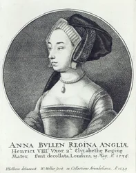 Anna Boleyn, rytowana przez Wenceslausa Hollara
