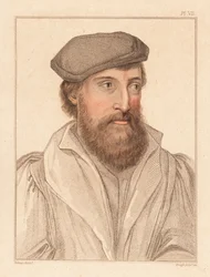 Portret nieznanego mężczyzny, dwór króla Henryka VIII, ok. 1532.,1812 (grawerowanie)